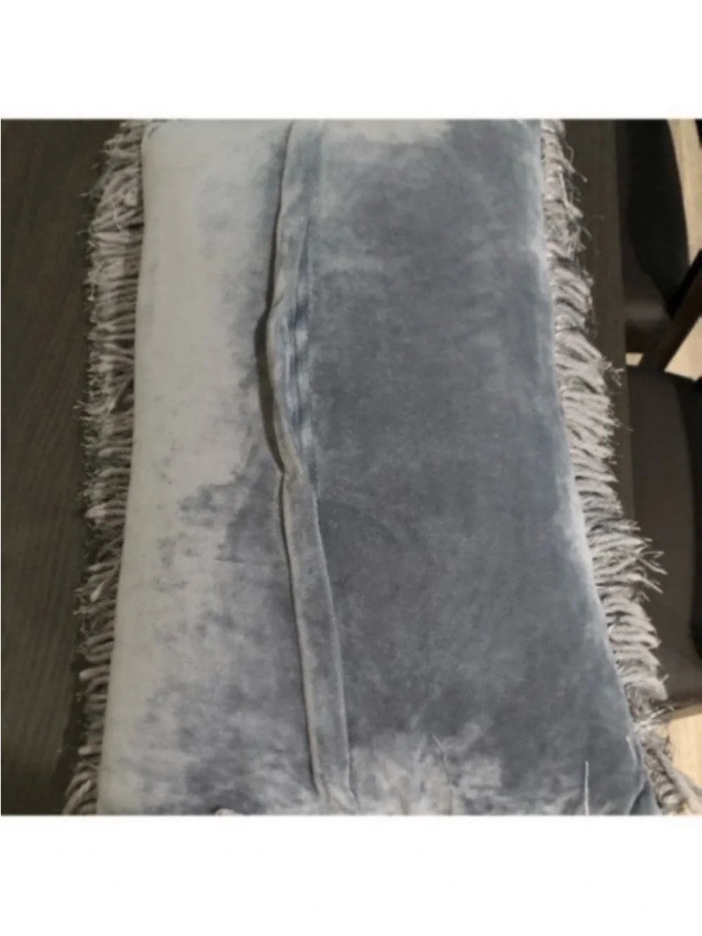 Faux Fur Gray and White Throw Pillow